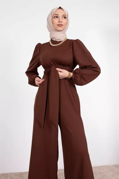 Wide Girdle Wrapping Hijab Jumpsuit