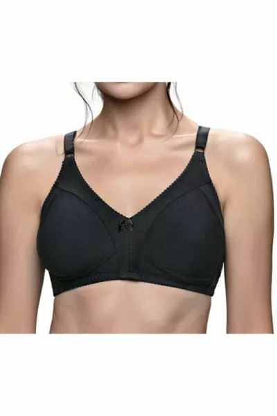 Дамски черен памучен сутиен с оформящ ефект 