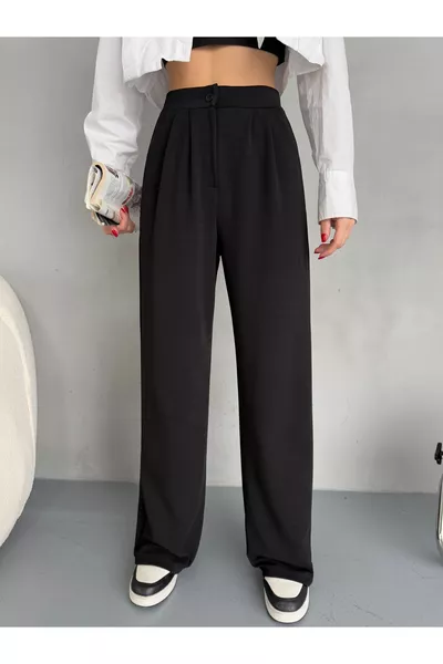 بنطال بالازو واسع الساق للنساء بليكر