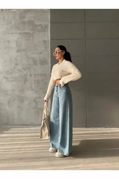 KAR PALAZZO Yüksek Bel Bol Paça pantolon