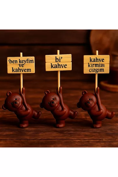 Decorative Teddy Bear Coffee Set – Modern Minimal Home Accessory, Gift Item, Cute Tabletop