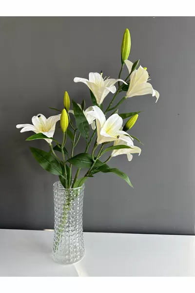 Fleur en vase de lys artificiel - Fleur de lys artificielle