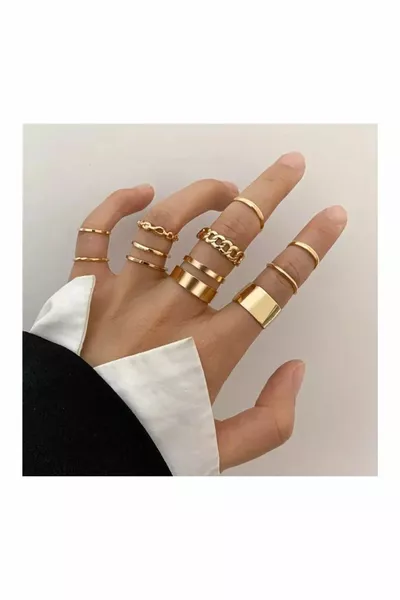 Monalisto Women's Gold -Piece Ring Set