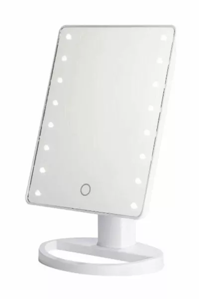 Specchio da Trucco Touch con Luce LED da Tavolo, Regolabile, a Batteria, cm