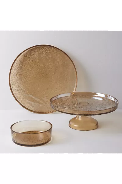 Gleam  cm Footed Serving Amber