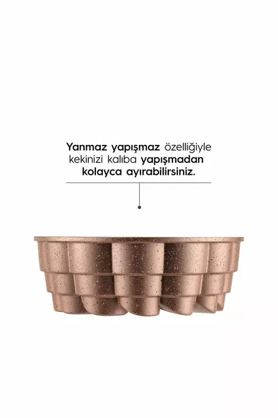 Manolya Rose Gold Döküm Kek Kalıbı  Cm