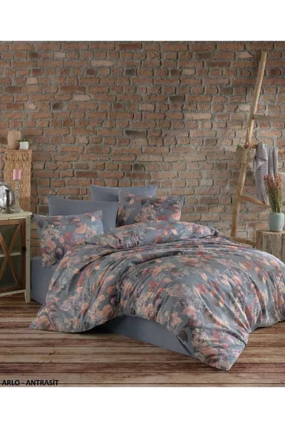 Crystal Double Terry Cotton Arlo Anthracite Duvet Cover Set