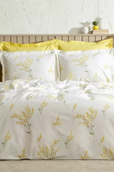 Loretta Yellow % Cotton Double Duvet Cover Set (PP)