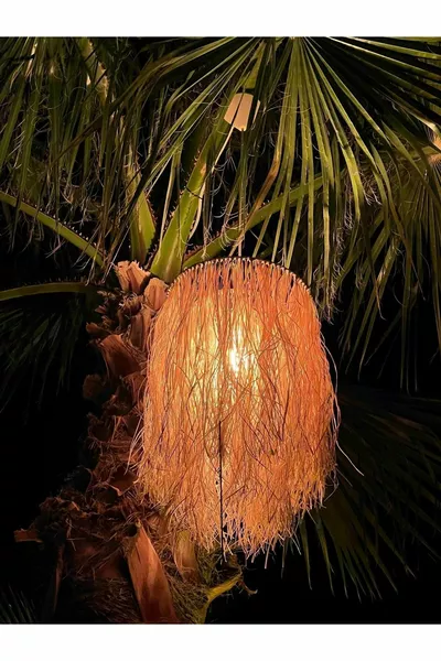 Boheemse Stro Natuurlijke Kwast Decoratieve Raffia Hanglamp