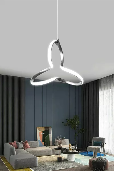 Moderne Hanglamp LED Chandelier Zilverkleur Wit Licht LED Chandelier 1 Jaar Garantie