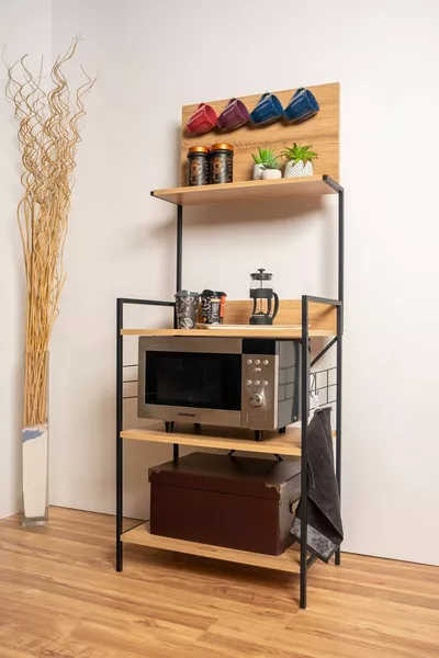 Многофункционален кухненски органайзер за банго, кът за кафе, кухненски подредител, декоративна помощна плотова стойка за микровълнова фурна