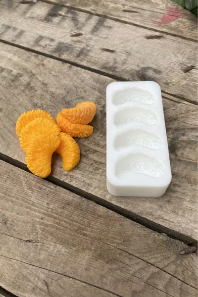 Tangerine Slice Quartet Candle Mold (Silicone) 1 Piece