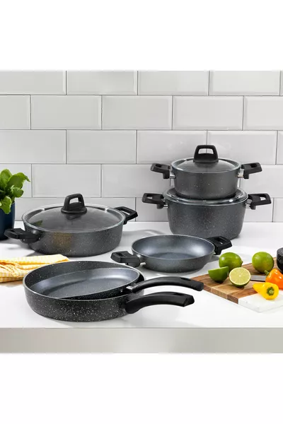 Set de casseroles Ashen 9 pièces - Gris