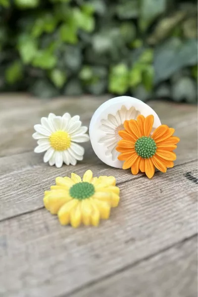 Moule à bougie en forme de fleur de marguerite (silicone) 1 pièce