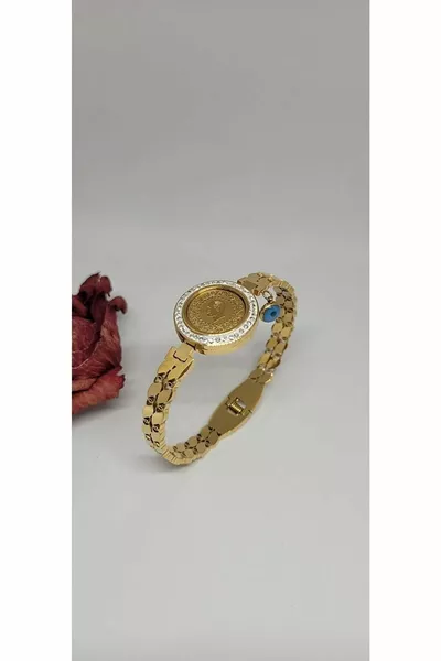 سوار فولاذي بنصف عيار مع قلادة عين الحسد