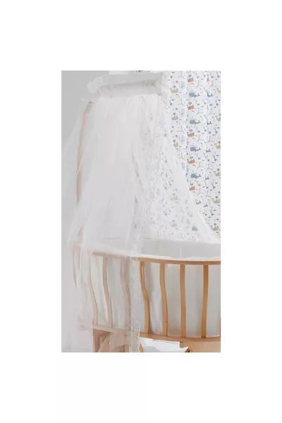 سرير أرجوحة طبيعي بسلة - مجموعة نوم باللون الكريمي