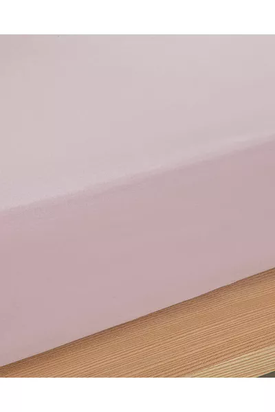 Plain Cotton Mid-Size Fitted Sheet Dusty Pink