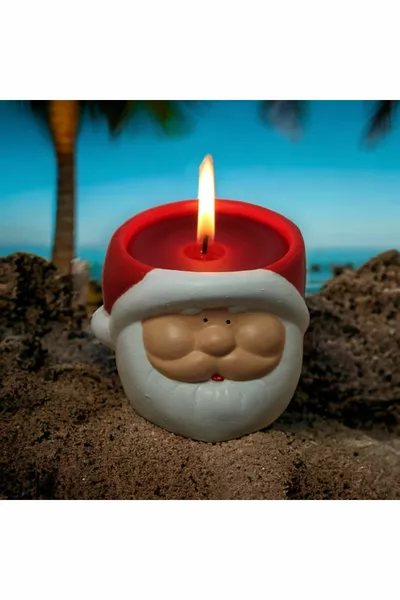 Дед Мороз, подсвечник и большая красная свеча Tealight  г