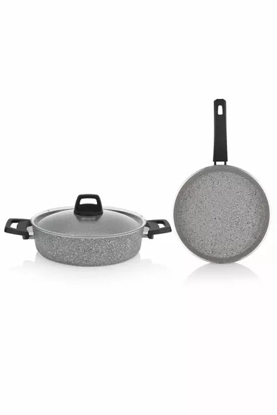 Eternal Basık Кастрюля  см. Сковорода  см-2 предмета Комплект Серый