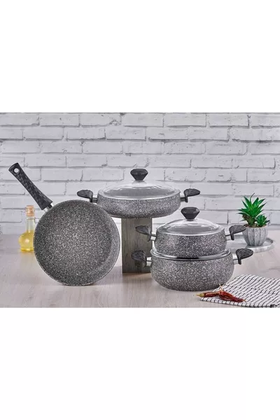 Stone Tombik 7-Piece Cookware Set Gray