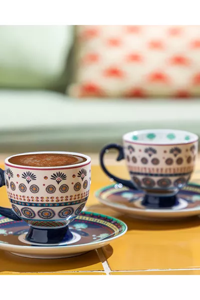 Ensemble de tasses à café en porcelaine fine exotique et sauvage, 4 pièces pour 2 personnes