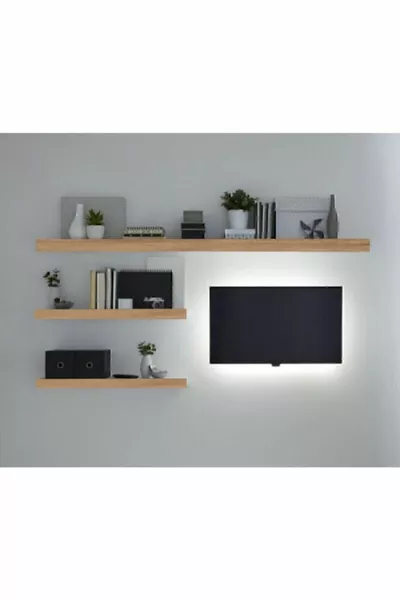 Triple Atlantic Pine Wall Shelf TV Shelf Living Room Decoration