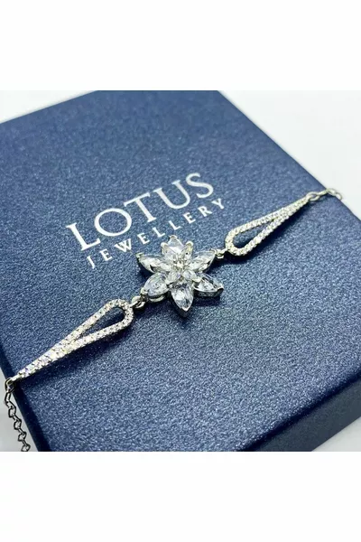 Lotus Flower Bracelet |  Sterling Silver Bracelet