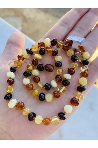Bernstein Halskette Tropfenbernstein Erwachsener Mehrfarbige Halskette