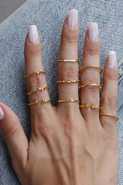 Set of  Rings, Gold Color 