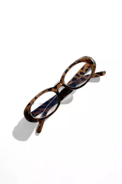 نظارات بقصة عين القطة كلاسيكية عتيقة بنقشة الفهد وفلتر ضوء أزرق