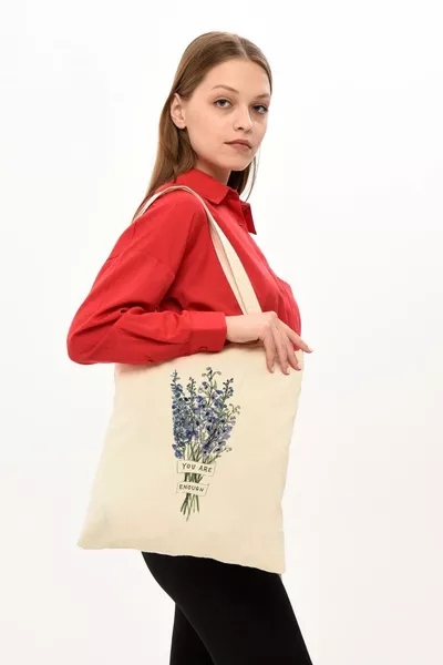 You Are Enough Bedrukt Katoenen Tas