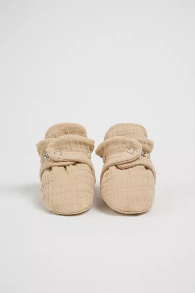 Organic Cotton Muslin Baby Booties, Summer Slippers for Newborns