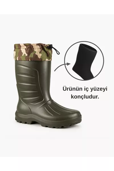 حذاء صيد، حذاء حراري - نقشة تمويه بلون أخضر كاكي