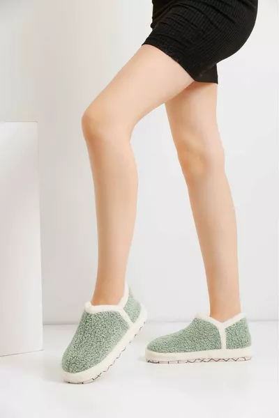 Kadın Hafif Pofuduk Panduf Ses Yapmaz Kalın Taban Ev Ayakkabısı