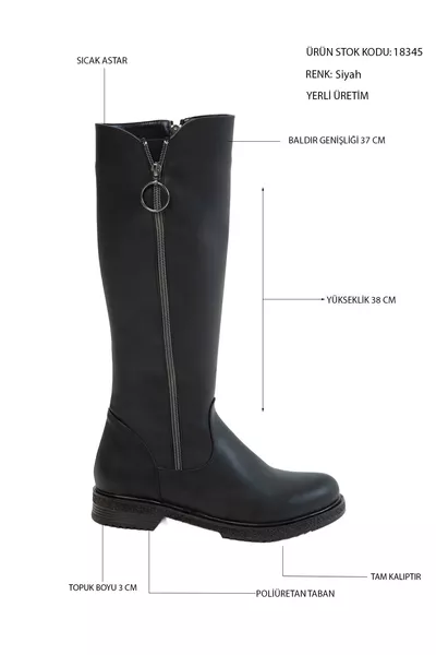 حذاء نسائي أسود طويل 