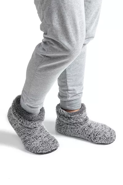 حذاء منزلي رجالي مريح رمادي /