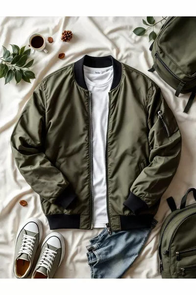 Giacca Bomber Unisex Oversize Verde Militare