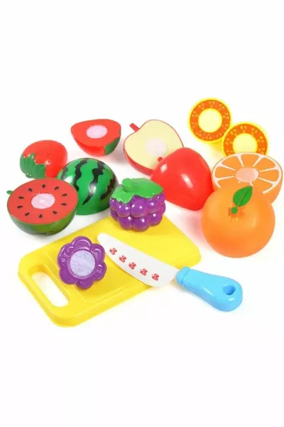 Toy Vegetable and Fruit Cutting Game Piece Set Pretend Play Toys for Girls & Boys