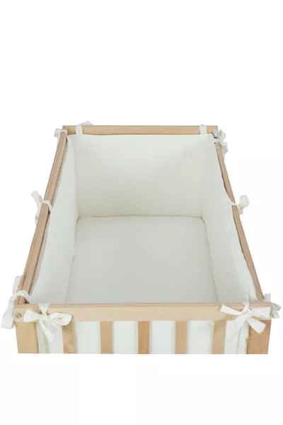 Ensemble de protection latérale quatre pièces couleur écru pour lits bébé