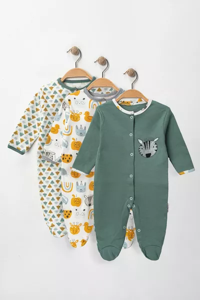 Set di 3 tutine neonato stagionali in cotone con fantasia per bambini 3-6-9 mesi Sacco nanna