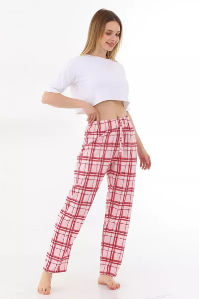 Унисекс пижама свободного кроя с клетчатым принтом из хлопка