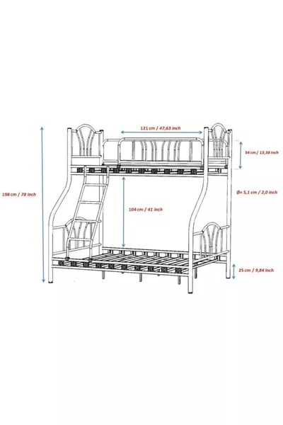 3-Person Parent Bedroom 3-Piece Summer Guest Metal Bunk Bed * + *