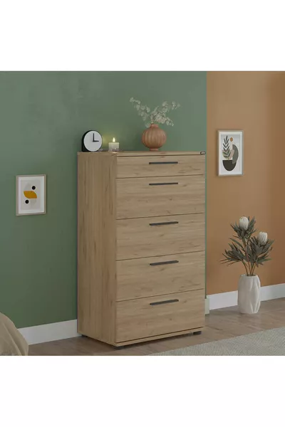 خزانة بأدراج 5 من ترندلاين - خشب البلوط فلوريدا  سم