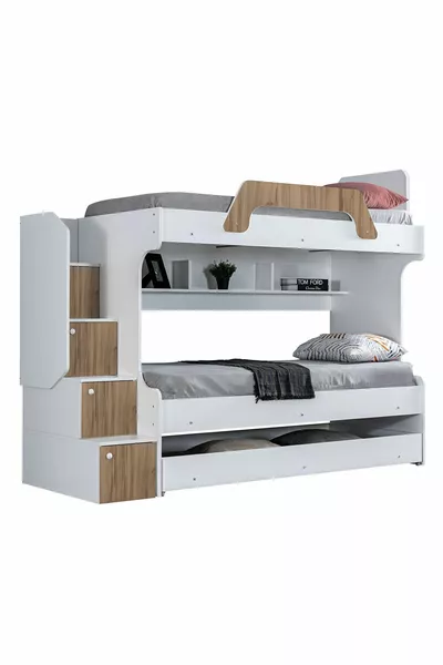 Ranza, Letto a castello con cuccetta Inci - Noce