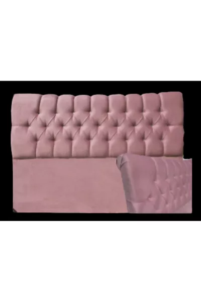 Alc Venus Velvet Pink Quilted Double Bed Headboard