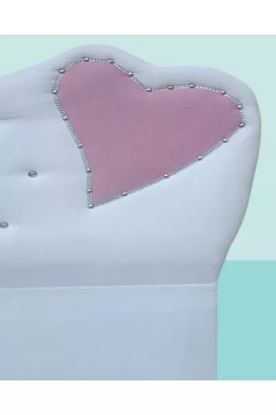 Title DK Single Person Heart-Patterned Model Cashmere White Fabric Handmade