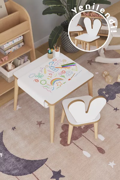 Children's Play Activity Table Cm - Paper Roll Set - Montessori Chair Study Table