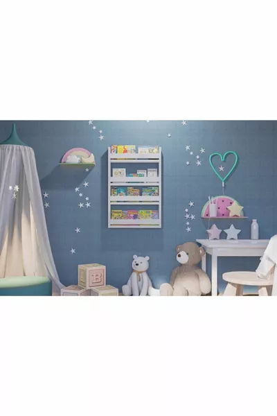 Montessori Kinderkamer Educatieve Boekenkast 4 Planken Decoratieve Wandplank