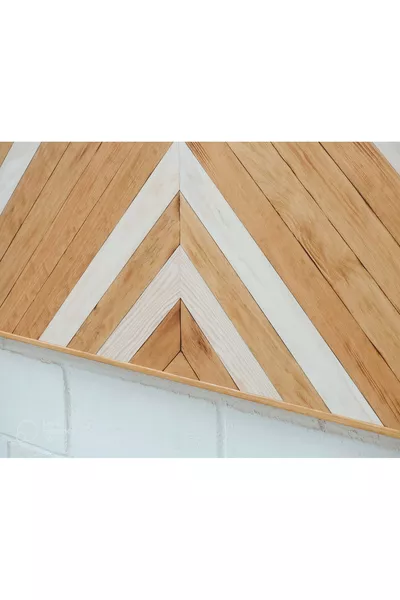 سرير مزدوج خشبي هندسي / لوح رأس السرير