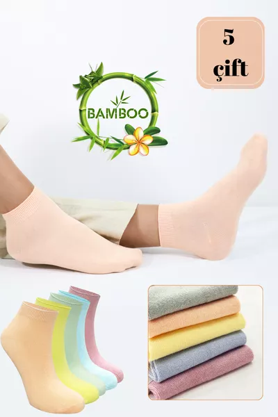 Calze alla Caviglia da Donna in Bambù di Qualità (5 PEZZI) Invisibili, Profumate e Senza Cuciture, Modello Corto